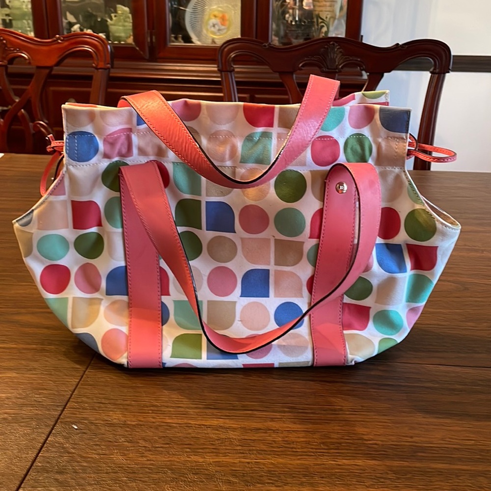 Kate Spade large print purse white pink